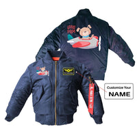 Thumbnail for Little Pilot Designed Children Bomber Jackets