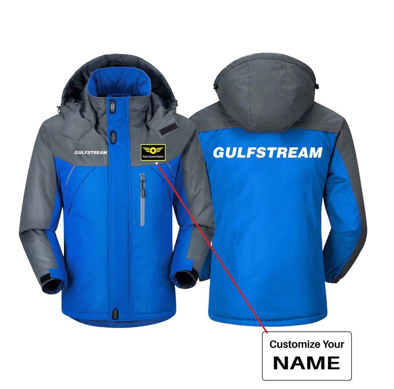 Gulfstream & Text Designed Thick Winter Jackets