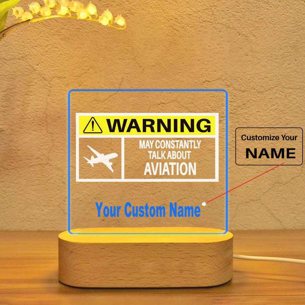 Warning May Constantly Talk About Aviation Designed Night Lamp