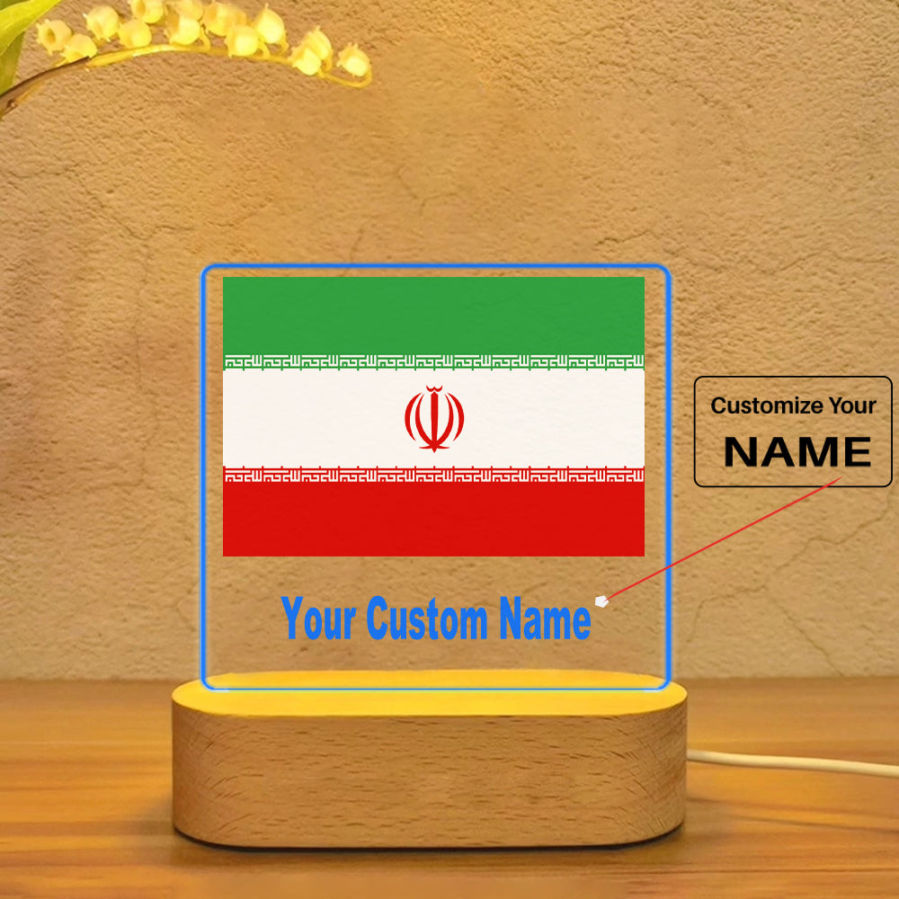 Iran Flag Designed Night Lamp