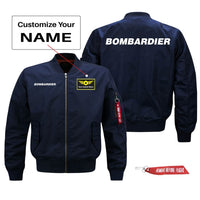 Thumbnail for Bombardier & Text Designed Pilot Jackets (Customizable)
