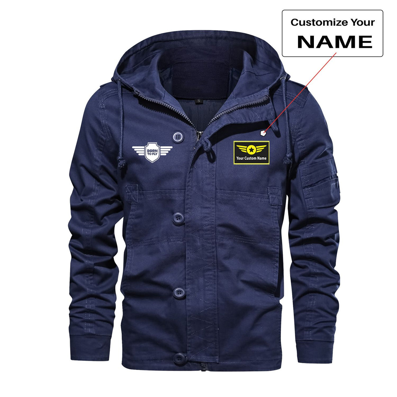 Born To Fly & Badge Designed Cotton Jackets