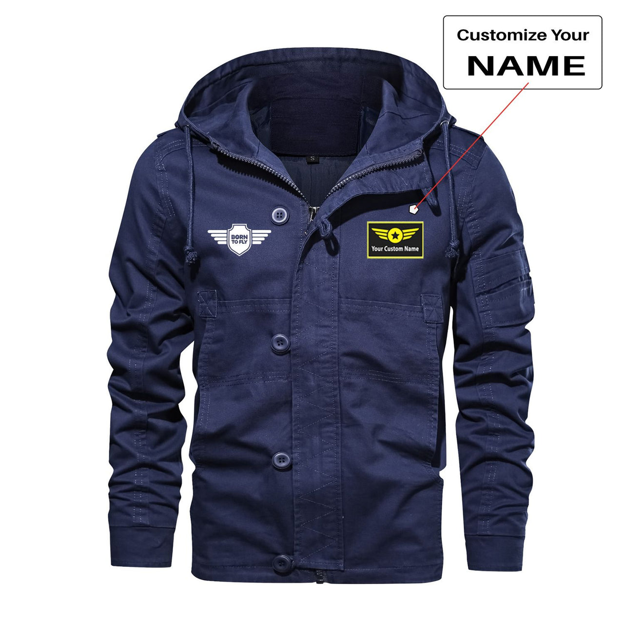 Born To Fly & Badge Designed Cotton Jackets