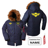Thumbnail for Born To Fly & Badge Designed Parka Bomber Jackets