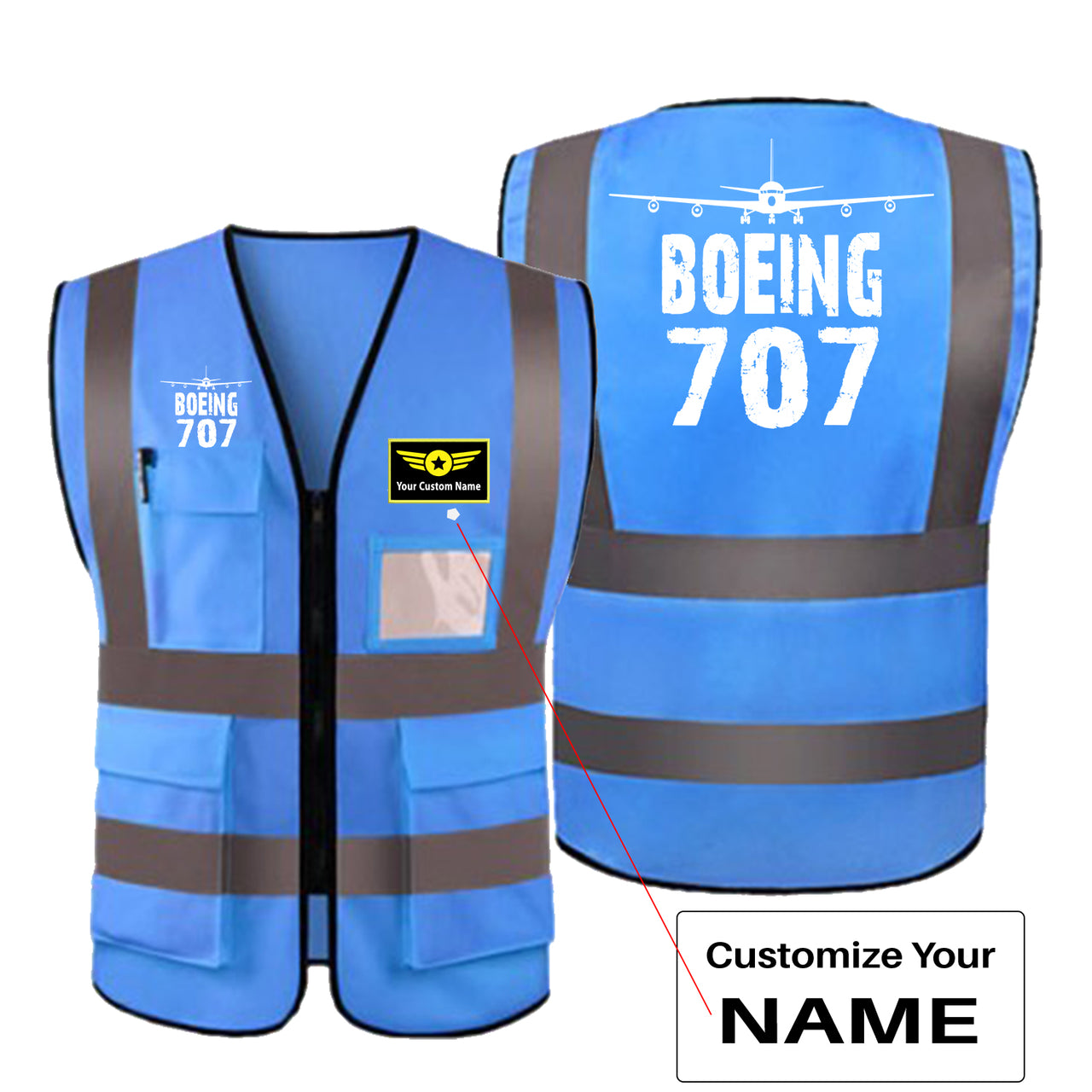 Boeing 707 & Plane Designed Reflective Vests