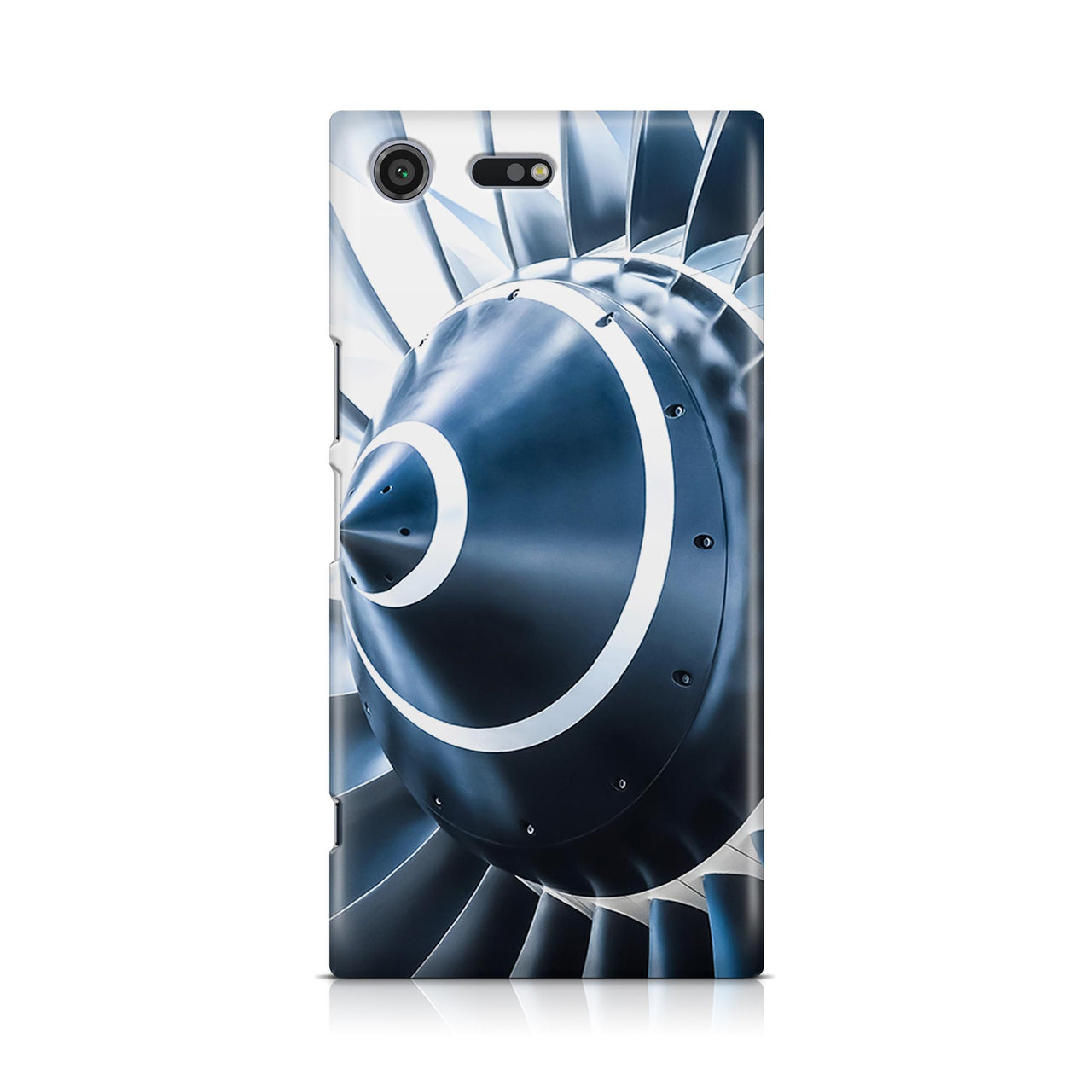 Blue Toned Super Jet Engine Blades Closeup Designed Sony Cases