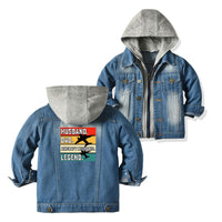 Thumbnail for Husband & Dad & Aircraft Mechanic & Legend Designed Children Hooded Denim Jackets