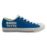 Thumbnail for Born To Fix Airplanes Designed Canvas Shoes (Men)