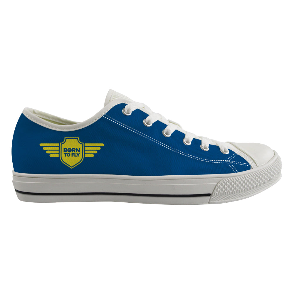 Born To Fly & Badge Designed Canvas Shoes (Men)