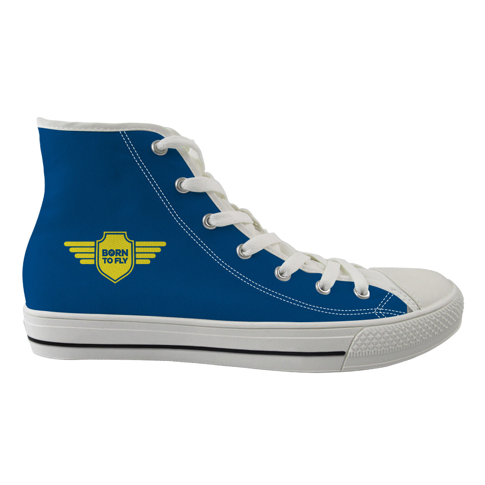 Born To Fly & Badge Designed Long Canvas Shoes (Men)