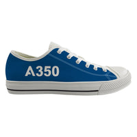 Thumbnail for A350 Flat Text Designed Canvas Shoes (Women)