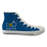 Thumbnail for I Like Aviation Designed Long Canvas Shoes (Men)