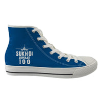 Thumbnail for Sukhoi Superjet 100 & Plane Designed Long Canvas Shoes (Women)