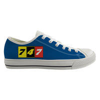 Thumbnail for Flat Colourful 747 Designed Canvas Shoes (Men)