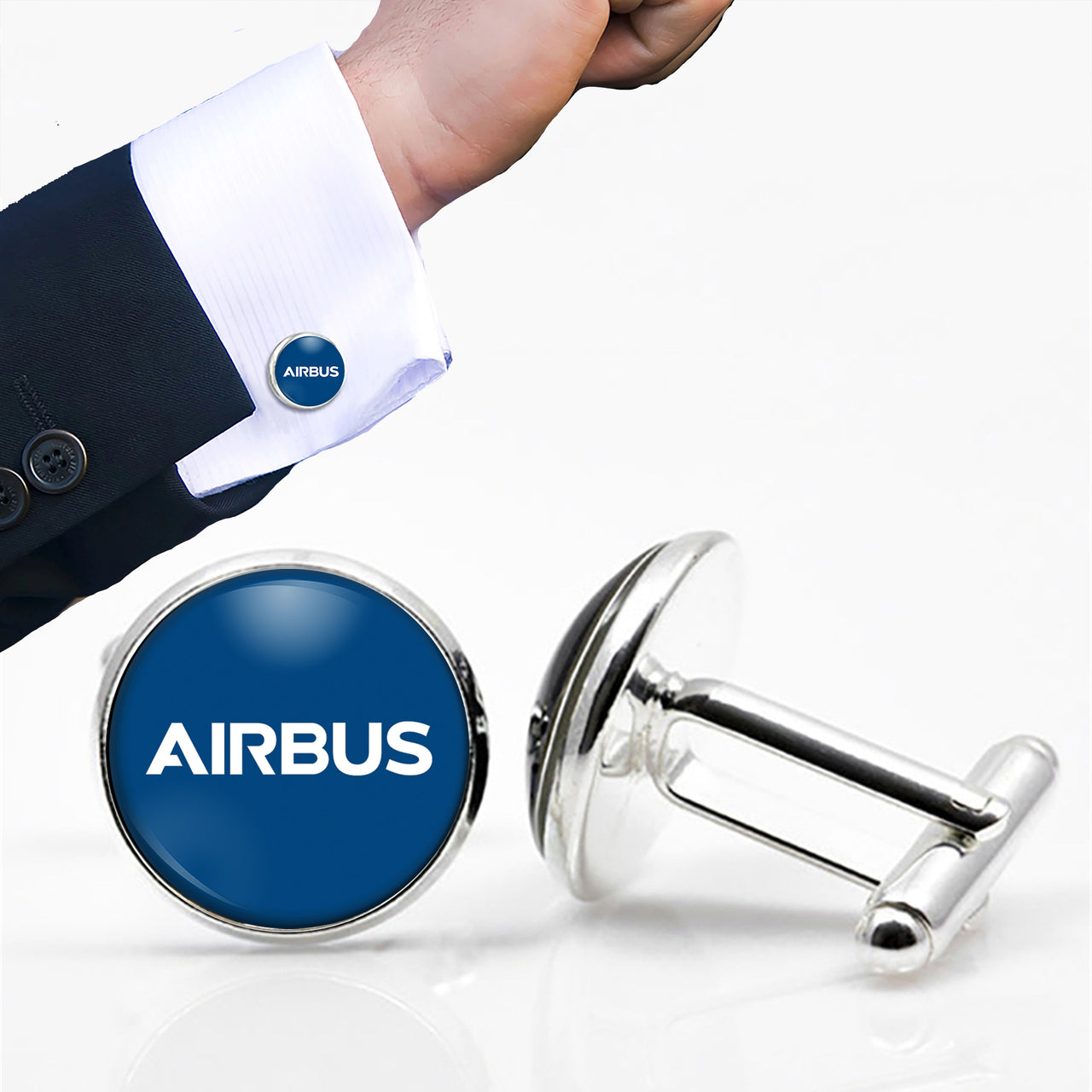 Airbus & Text Designed Cuff Links
