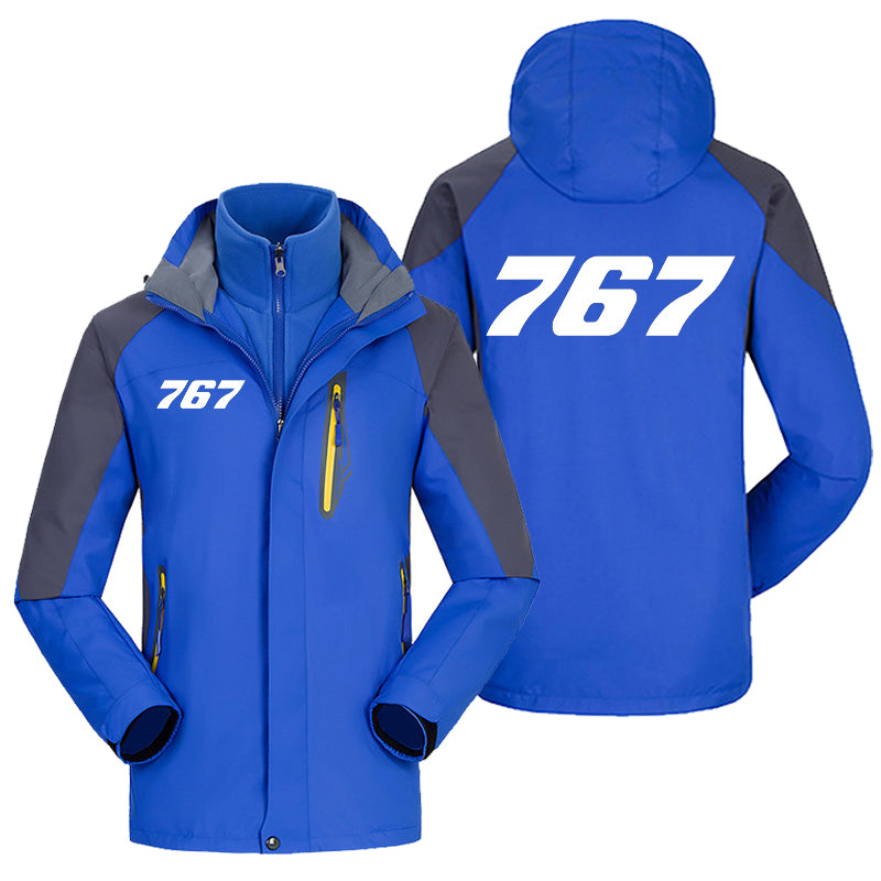 767 Flat Text Designed Thick Skiing Jackets