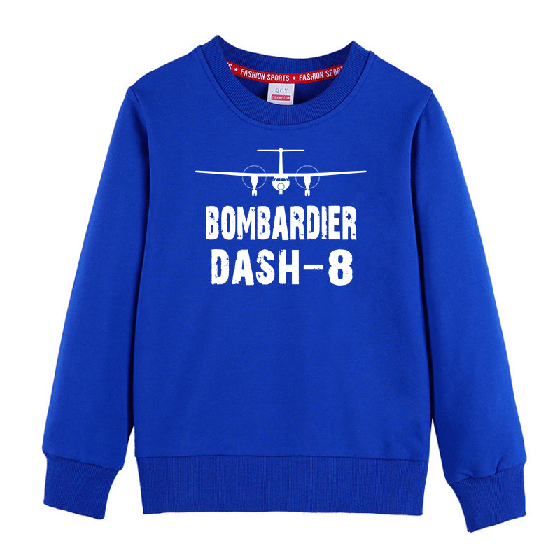 Bombardier Dash-8 & Plane Designed "CHILDREN" Sweatshirts