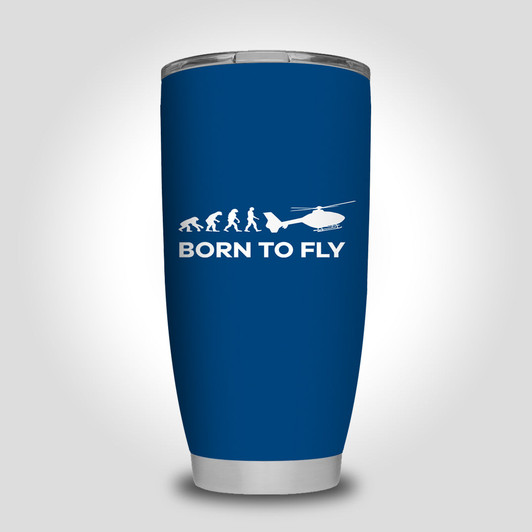 Born To Fly Helicopter Designed Tumbler Travel Mugs