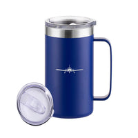 Thumbnail for Piper PA28 Silhouette Plane Designed Stainless Steel Beer Mugs