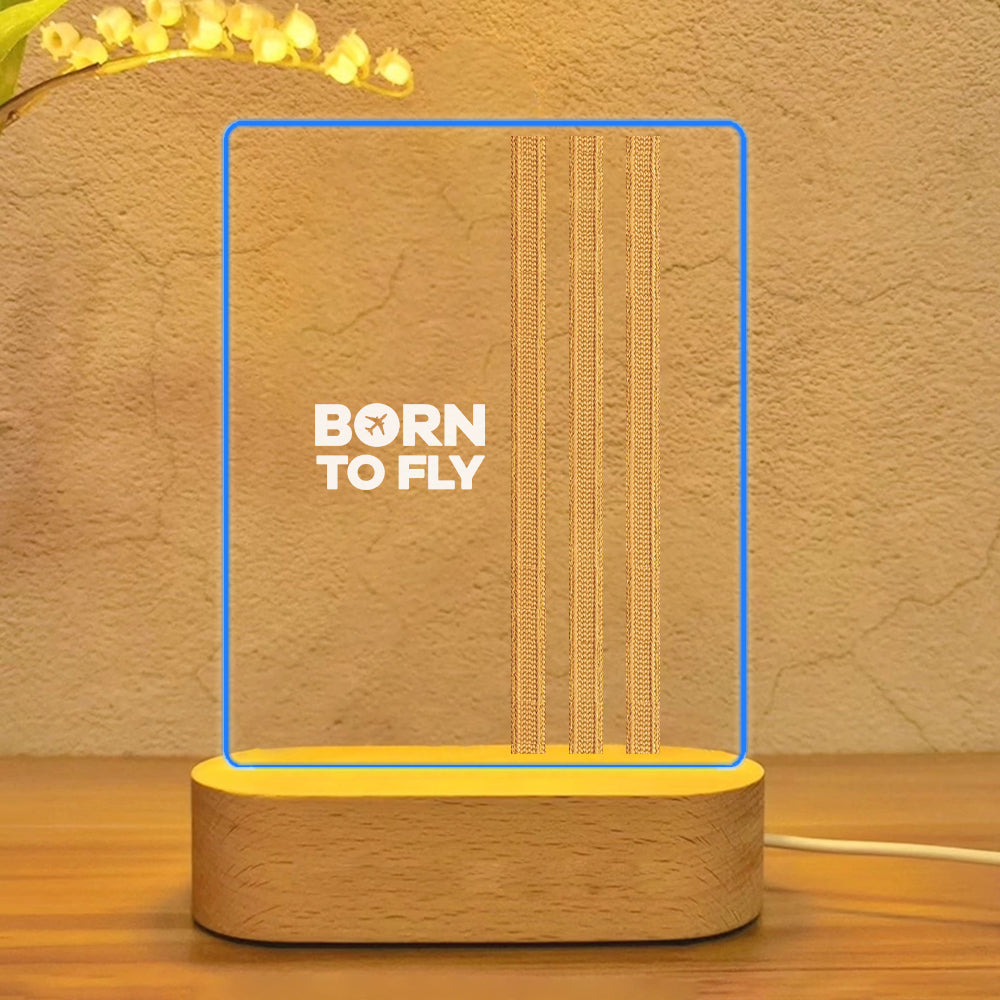 Born To Fly & Pilot Epaulettes (3 Lines) Designed Night Lamp