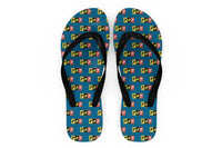 Thumbnail for Flat Colourful 747 Designed Slippers (Flip Flops)
