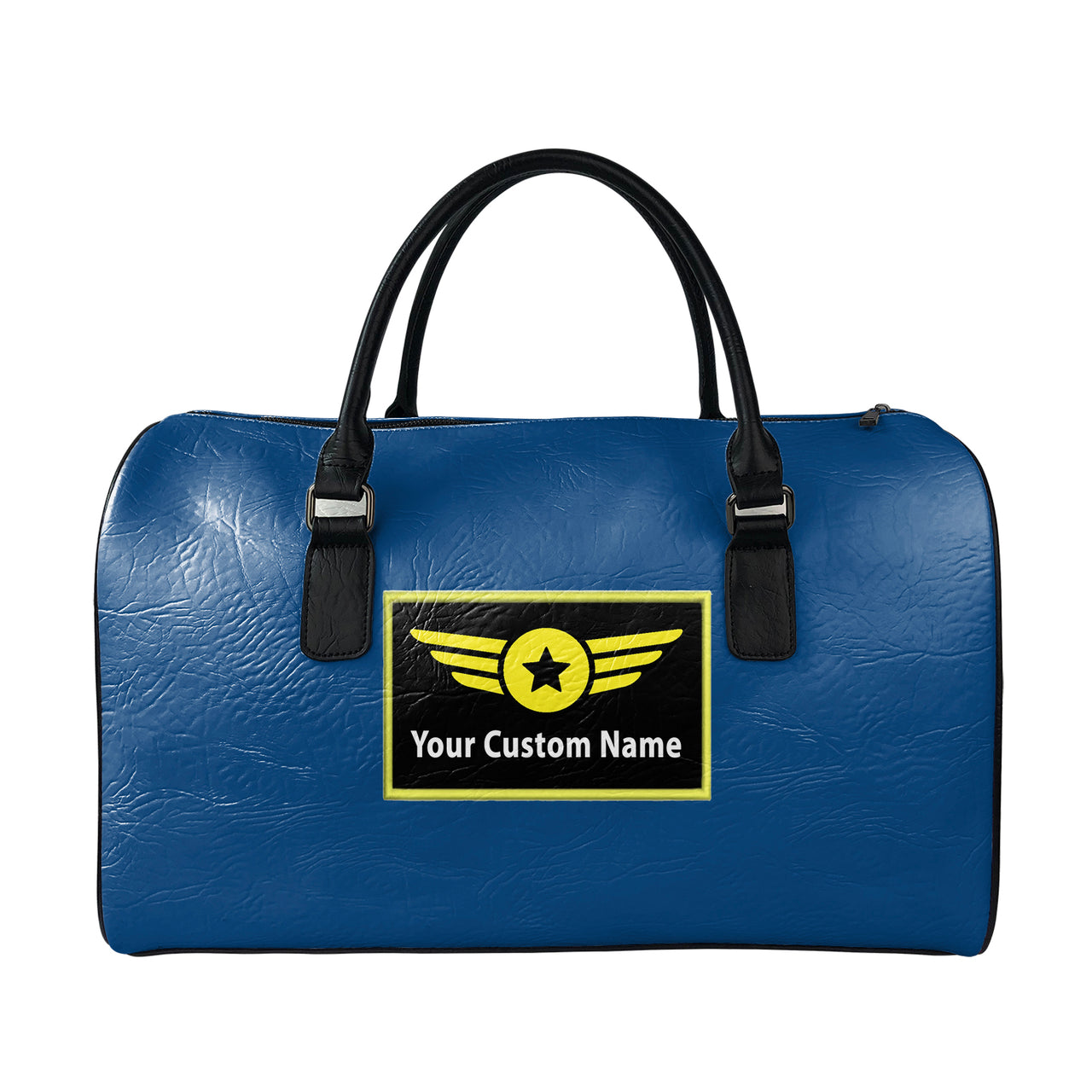 Custom Name (Special Badge) Designed Leather Travel Bag