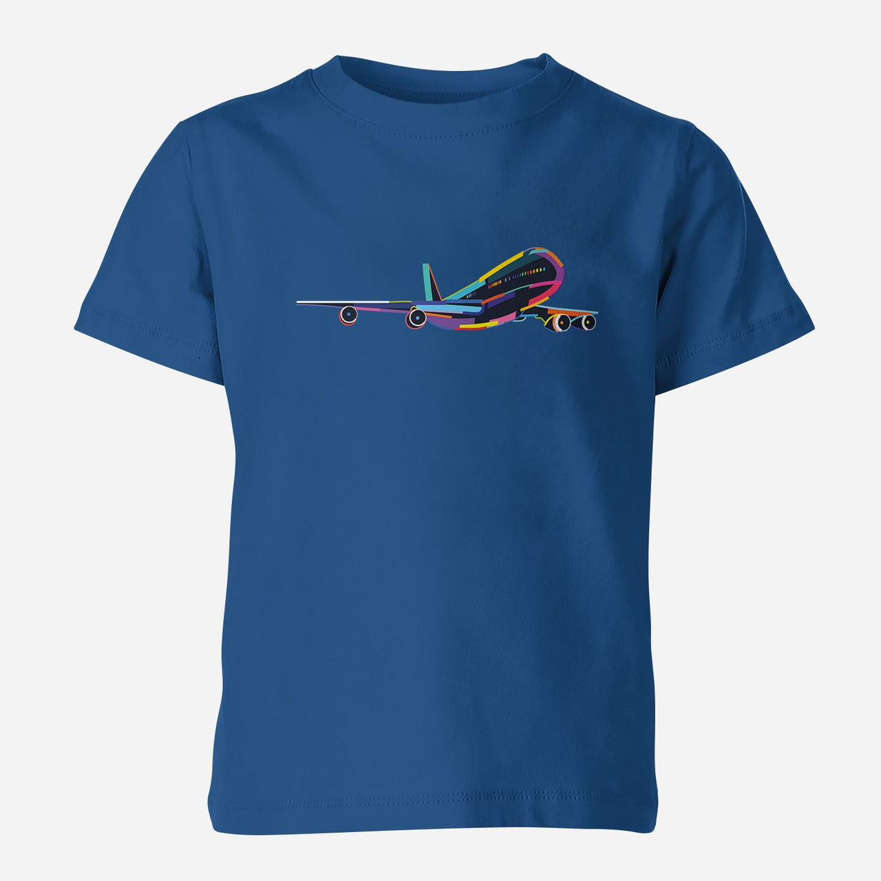 Multicolor Airplane Designed Children T-Shirts