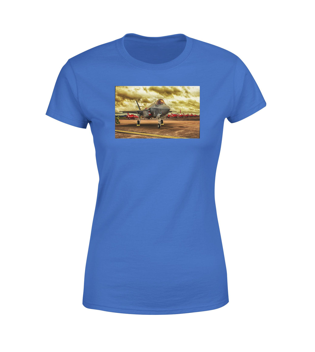 Fighter Jet 35 at Airbase Designed Women T-Shirts