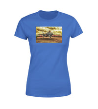 Thumbnail for Fighting Falcon F35 at Airbase Designed Women T-Shirts