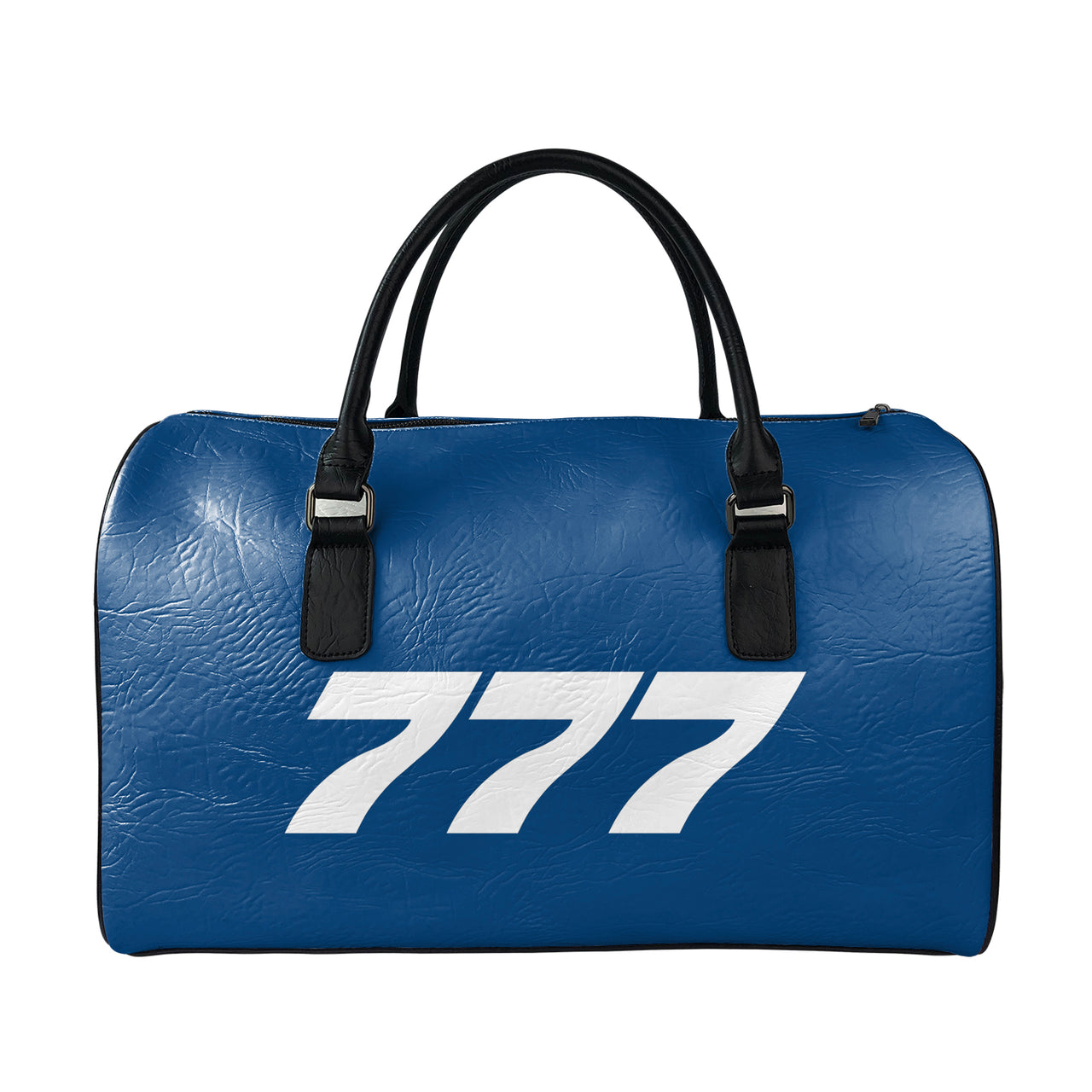 777 Flat Text Designed Leather Travel Bag