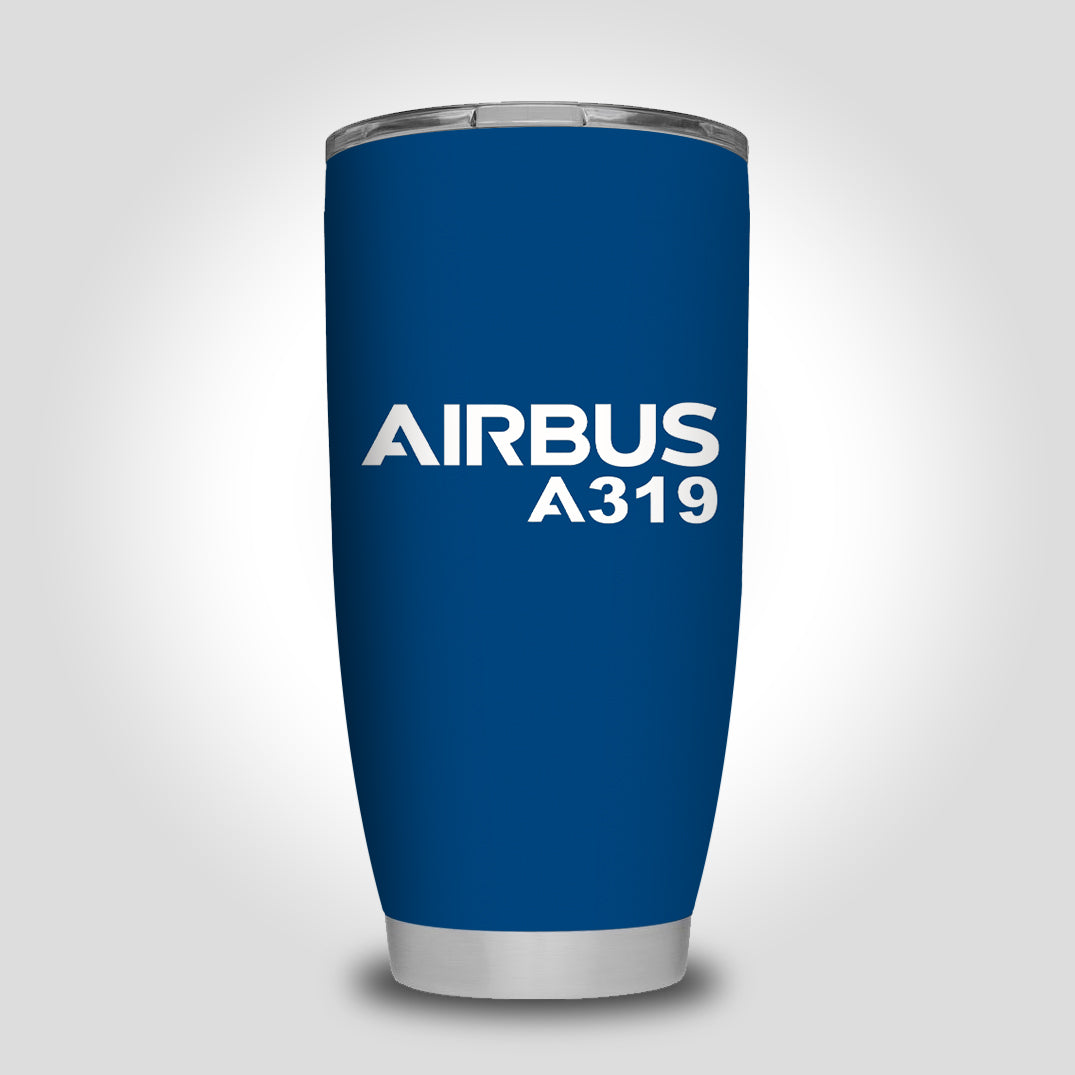Airbus A319 & Text Designed Tumbler Travel Mugs