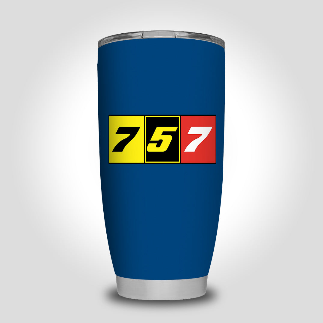 Flat Colourful 757 Designed Tumbler Travel Mugs
