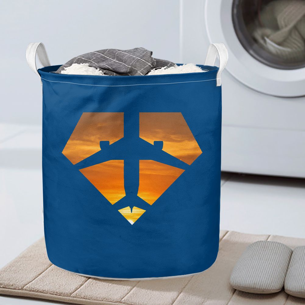 Supermen of The Skies (Sunset) Designed Laundry Baskets