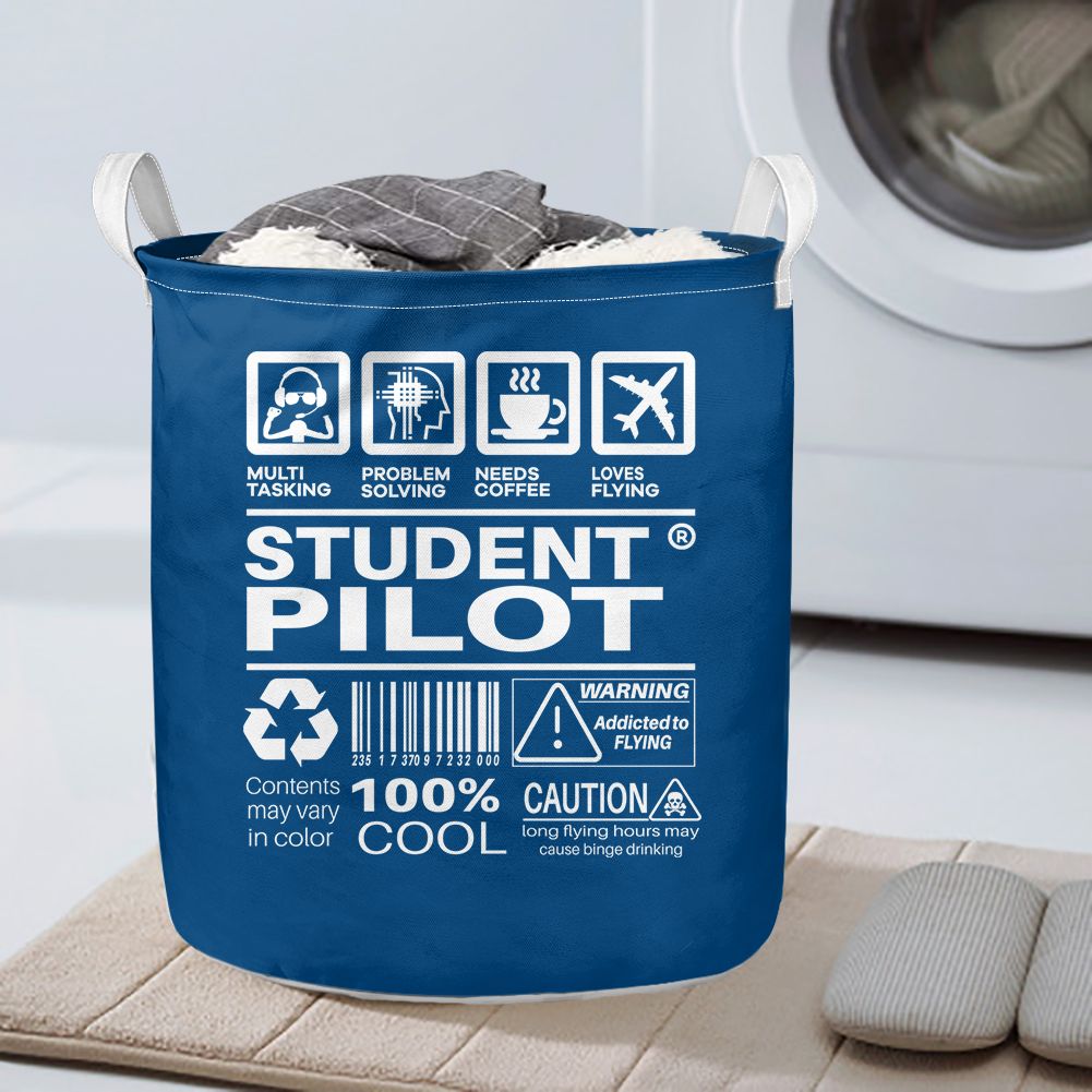 Student Pilot Label Designed Laundry Baskets