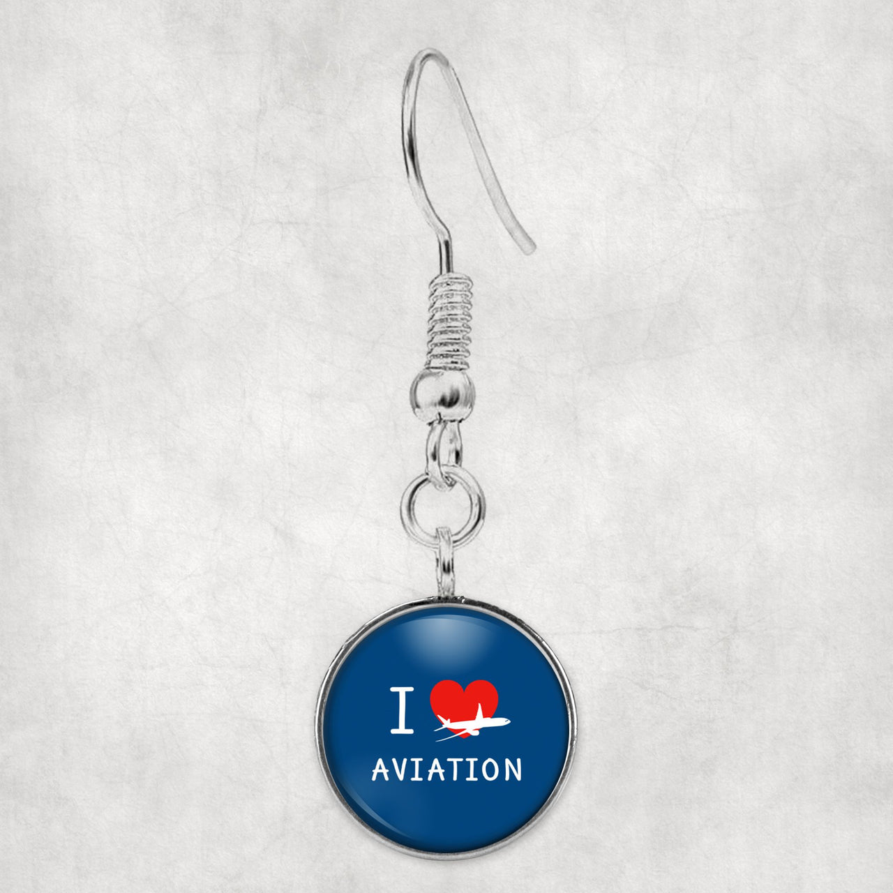I Love Aviation Designed Earrings