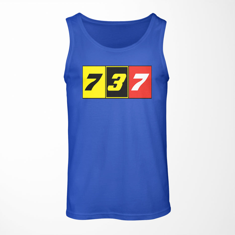 Flat Colourful 737 Designed Tank Tops