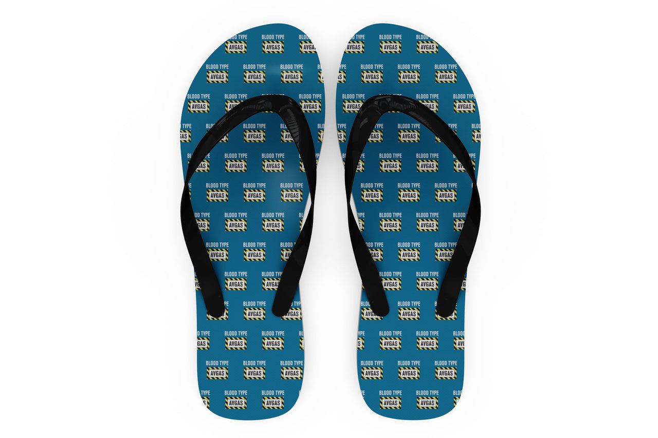 Blood Type AVGAS Designed Slippers (Flip Flops)