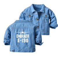 Thumbnail for Embraer E-190 & Plane Designed Children Denim Jackets