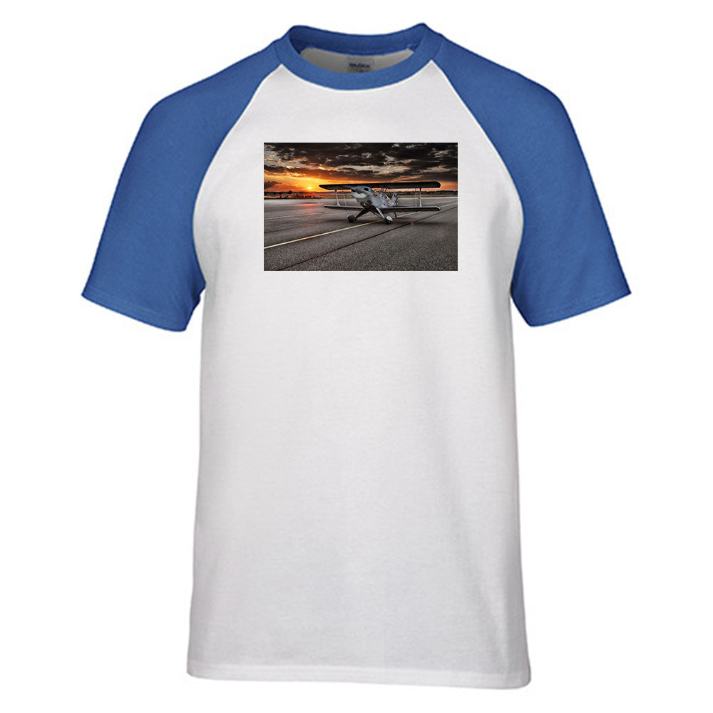 Beautiful Show Airplane Designed Raglan T-Shirts