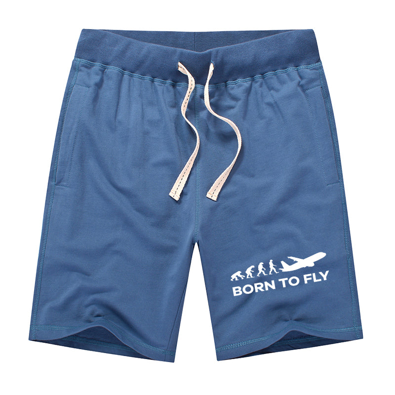 Born To Fly Designed Cotton Shorts