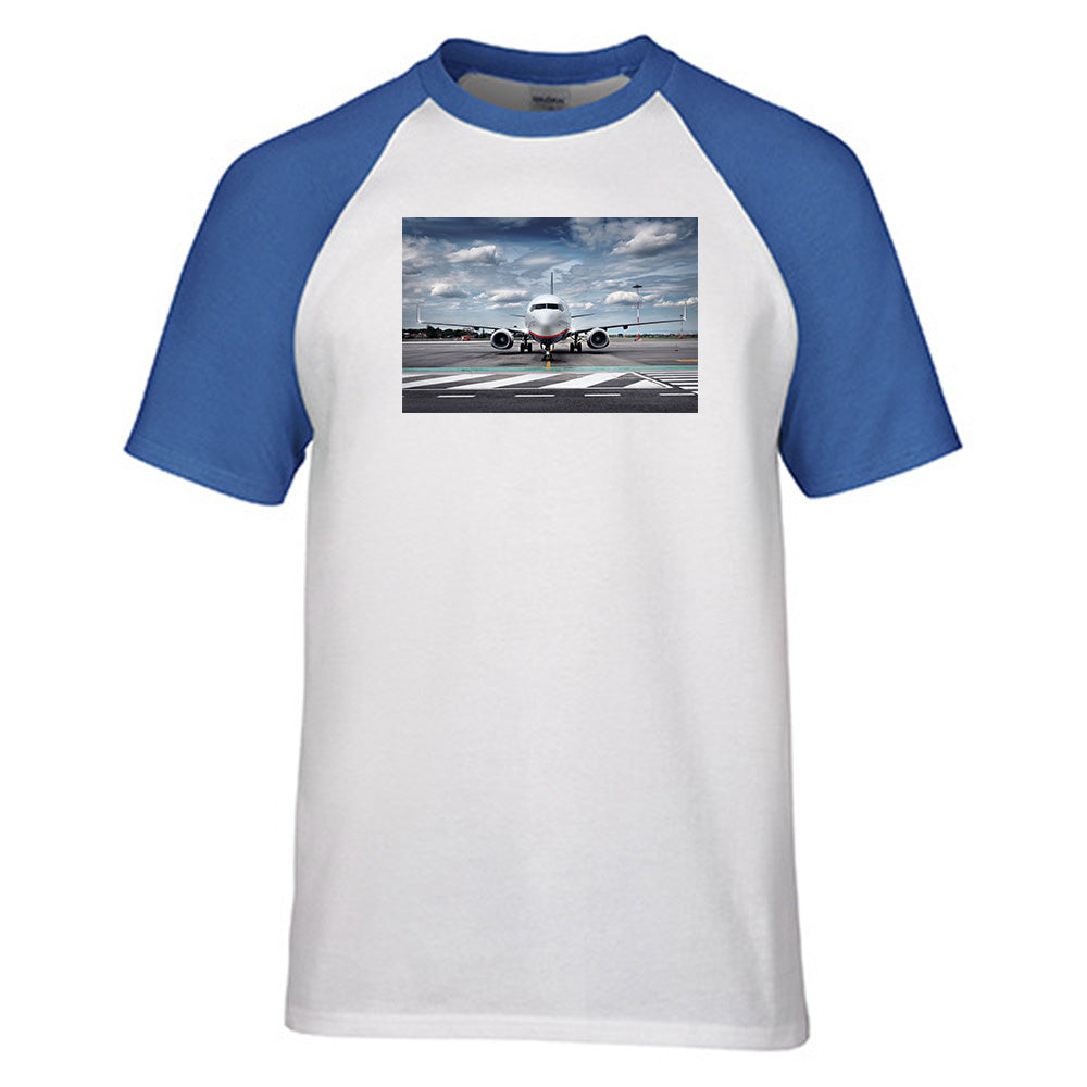 Amazing Clouds and Boeing 737 NG Designed Raglan T-Shirts