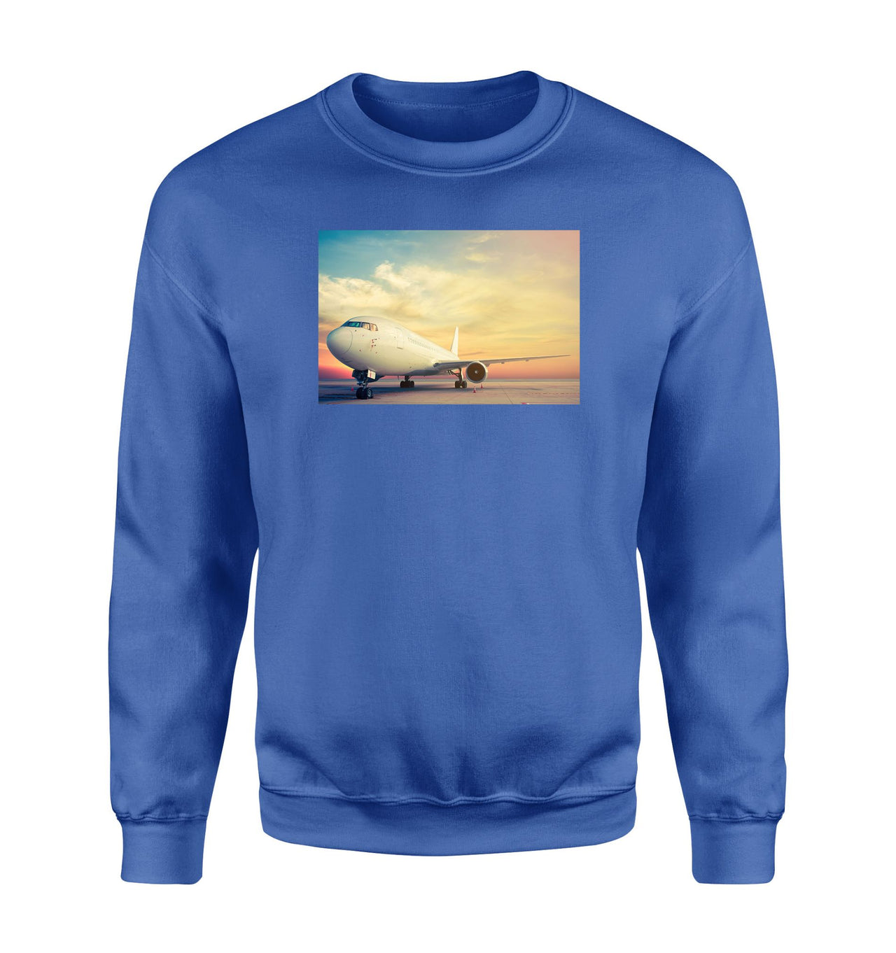 Parked Aircraft During Sunset Designed Sweatshirts