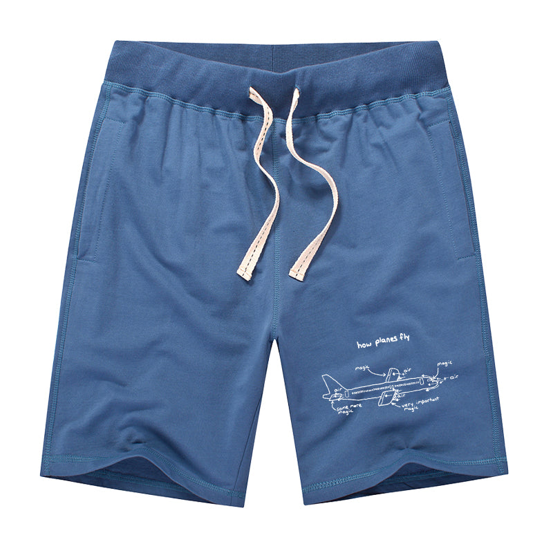 How Planes Fly Designed Cotton Shorts