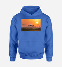 Thumbnail for Amazing Airbus A330 Landing at Sunset Designed Hoodies