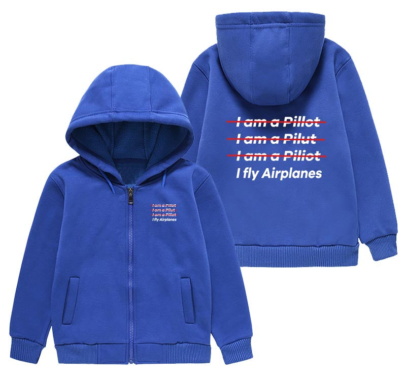 I Fly Airplanes Designed "CHILDREN" Zipped Hoodies
