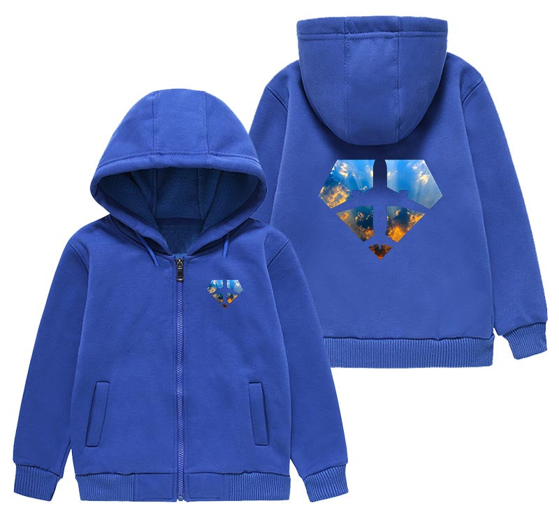 Supermen of The Skies (Sunrise) Designed "CHILDREN" Zipped Hoodies