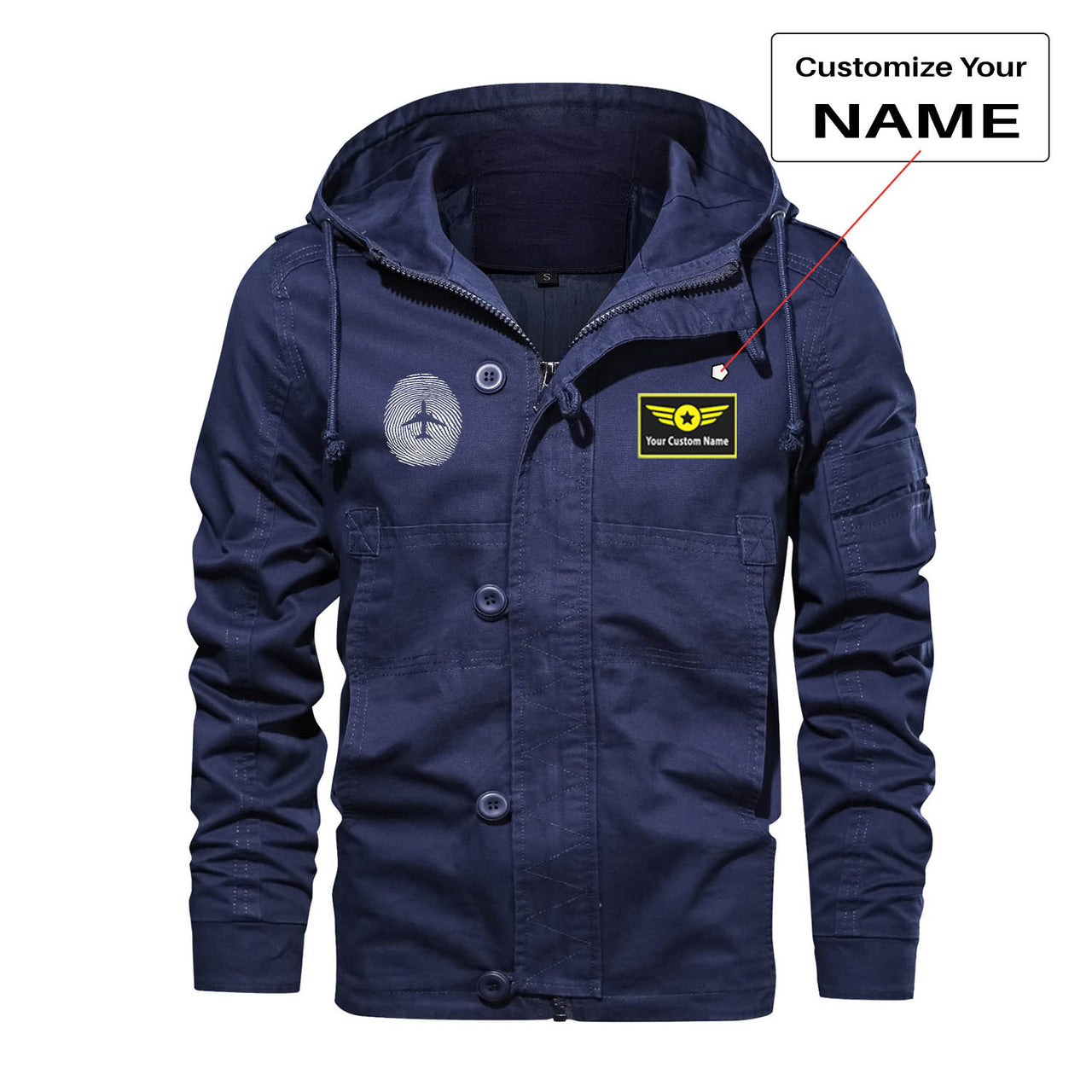 Aviation Finger Print Designed Cotton Jackets