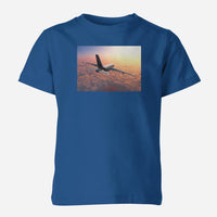 Thumbnail for Super Cruising Airbus A380 over Clouds Designed Children T-Shirts