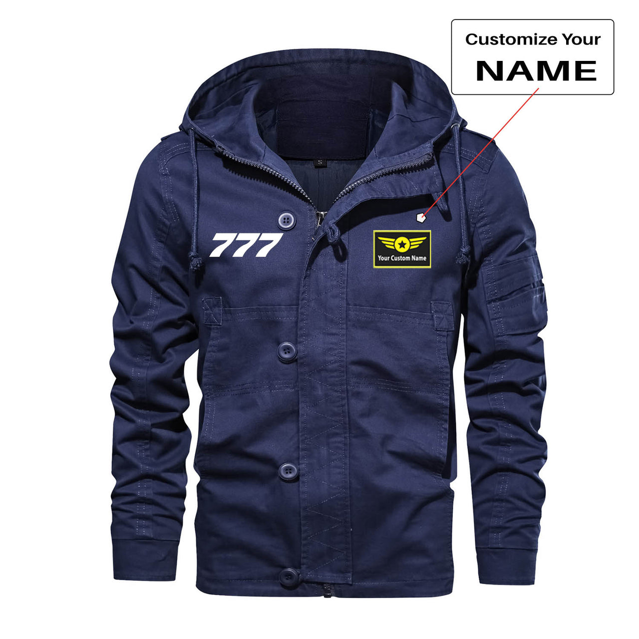 767 Flat Text Designed Cotton Jackets
