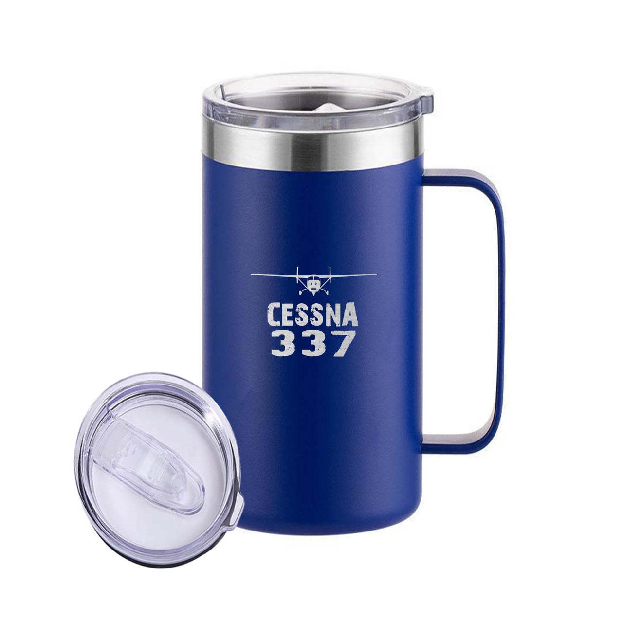 Cessna 337 & Plane Designed Stainless Steel Beer Mugs